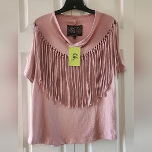NWT Dusty Pink Top 100% Cotton Southweat Boho Sz L